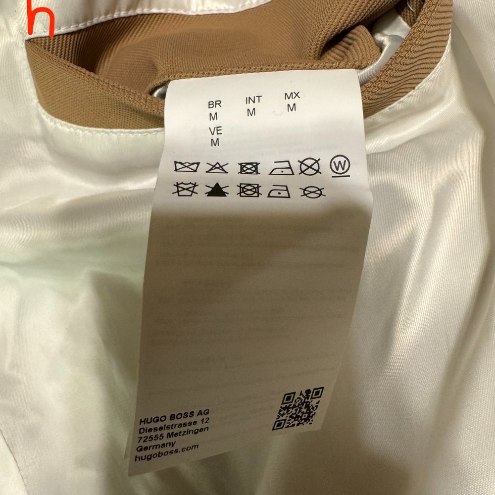 Boss by Hugo Boss Natural Unisex Relaxed-fit Bomber Jacket With Logo Details - Picture 14 of 14